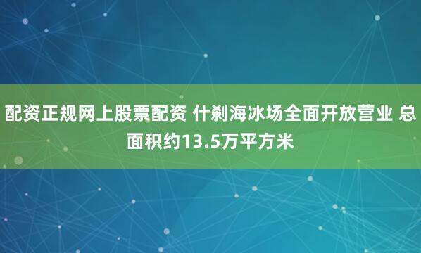 配资正规网上股票配资 什刹海冰场全面开放营业 总面积约13.5万平方米