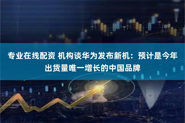 专业在线配资 机构谈华为发布新机：预计是今年出货量唯一增长的中国品牌